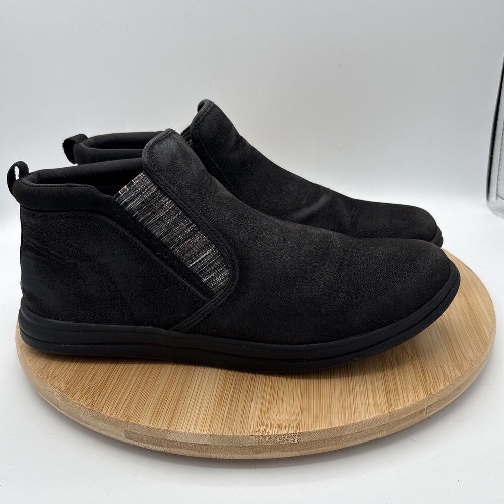 Clarks Breeze Clover Boots Womens 10 Black Man Made Side Zip Elastic Panel